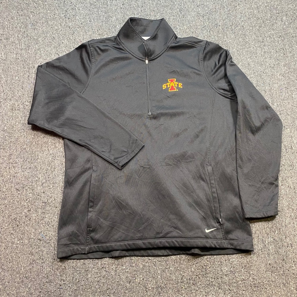 Nike Iowa State Quarter Zip Pullover Sz XXL Mens Black Sporty Cyclones NCAA Top